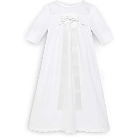 Monimo Baby Mädchen Taufbekleidung Kleid 2PCS Prinzessin Bow Festkleidkleid Länge bis zum Boden 