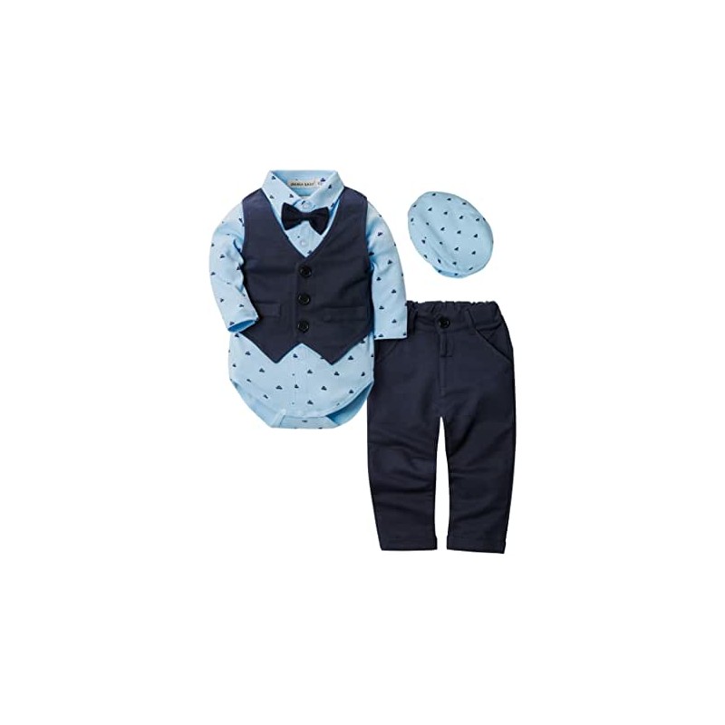 mintgreen Baby Anzug Junge Strampler Neugeborenes Gentleman Outfit Taufe Overall Bodysuit